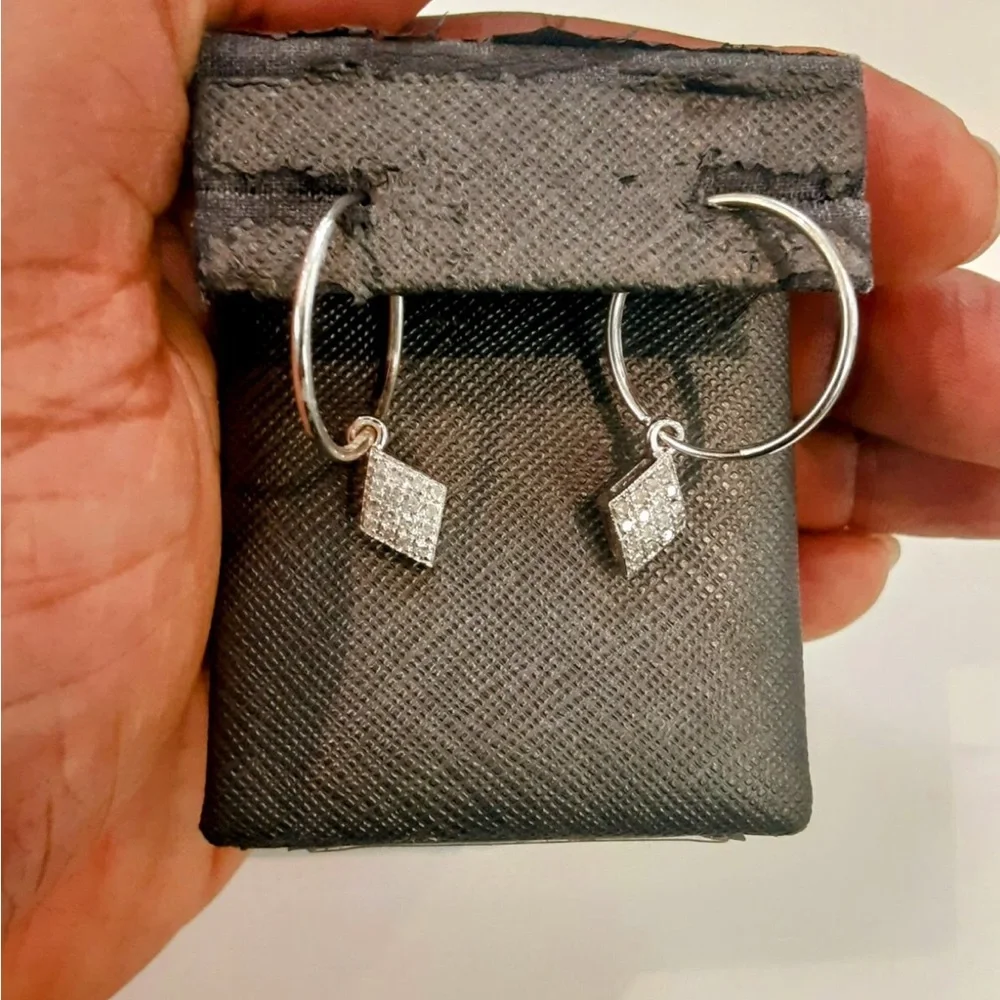 Diamond Hoops - Picture 3 of 3